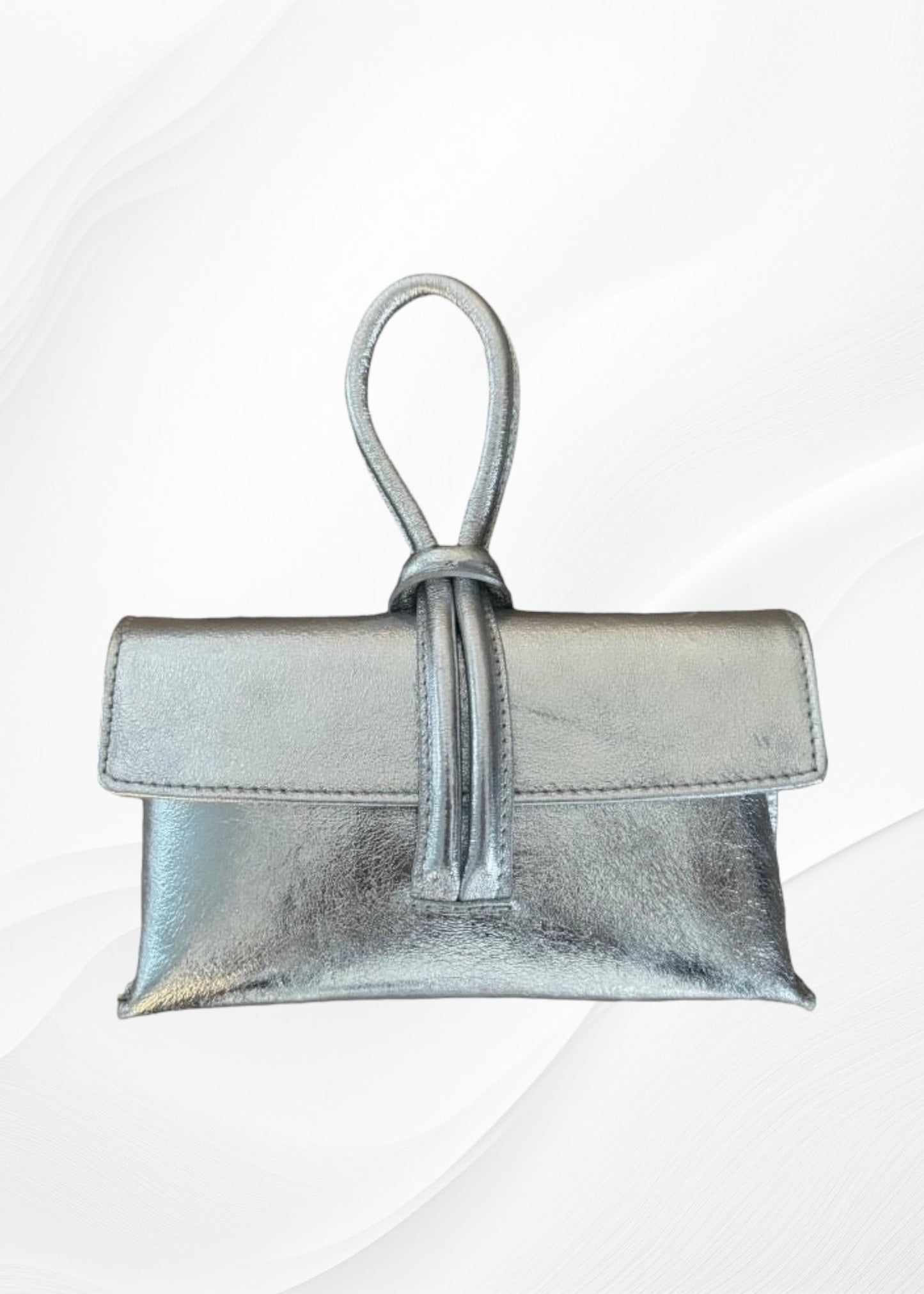 Bolso Plateado Brillante